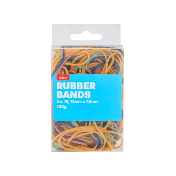 COLES MIXED RUBBER BANDS BOX
