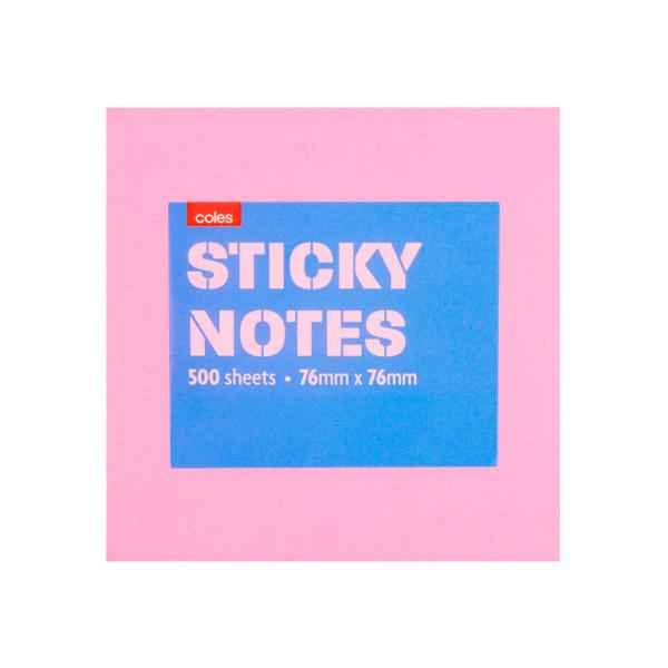 COLES STICKY NOTES ASSORTED COLOURS