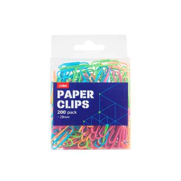 Paper Clips In Pouch Assorted Colours