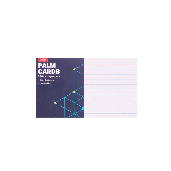COLES DOUBLE SIDED PALM CARDS 100 PACK
