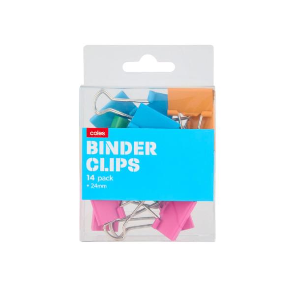 COLES ASSORTED BINDER CLIPS 24MM