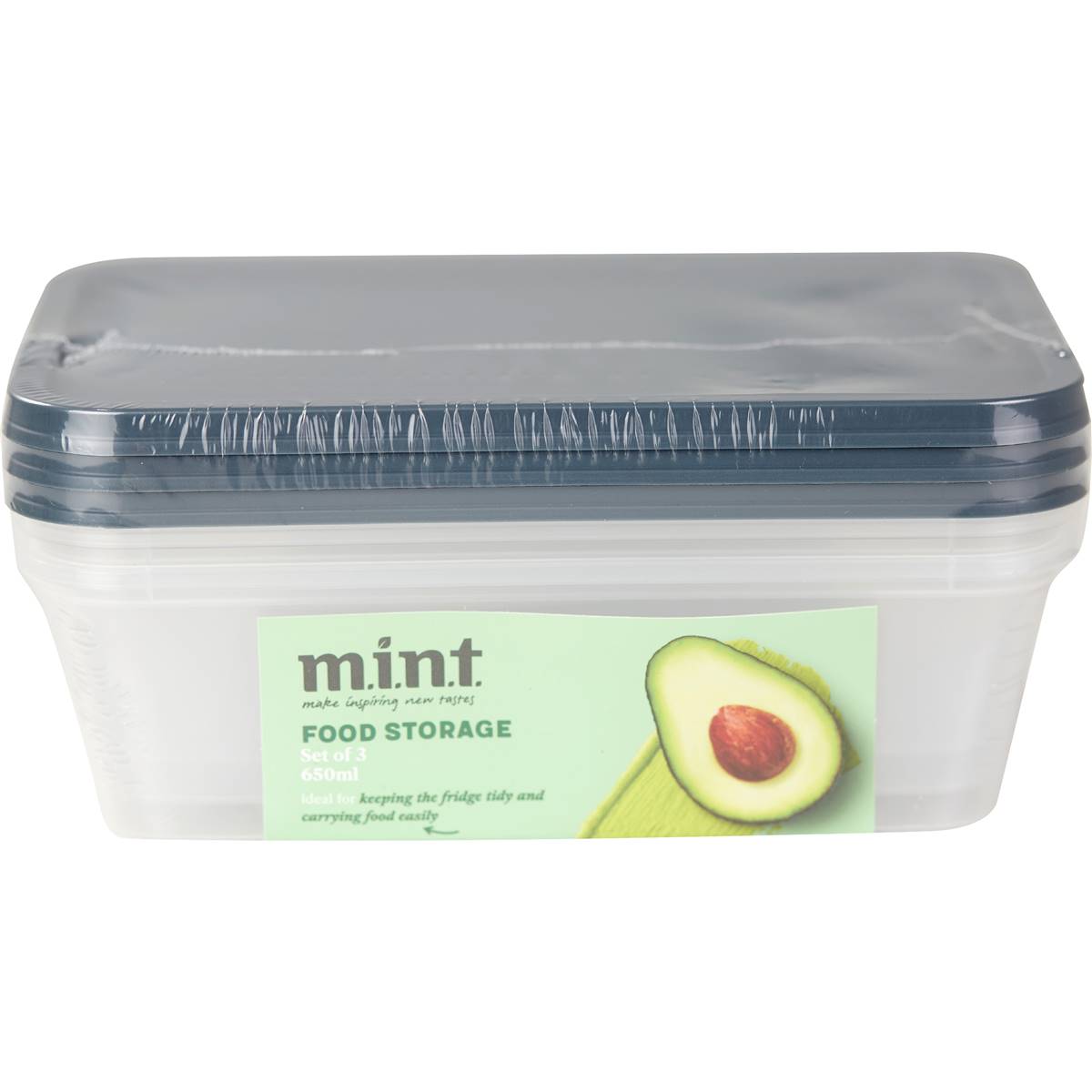 MINT Food Storage Container 650ml 3 pack