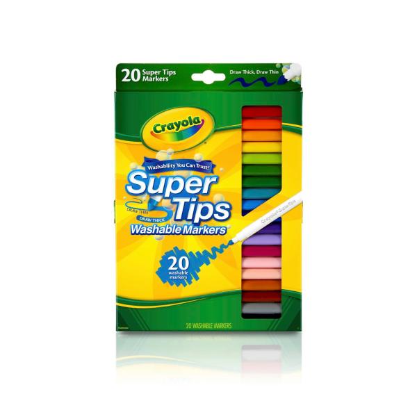 CRAYOLA SUPER TIPS WASHABLE MED TIP MARKERS 20 PACK