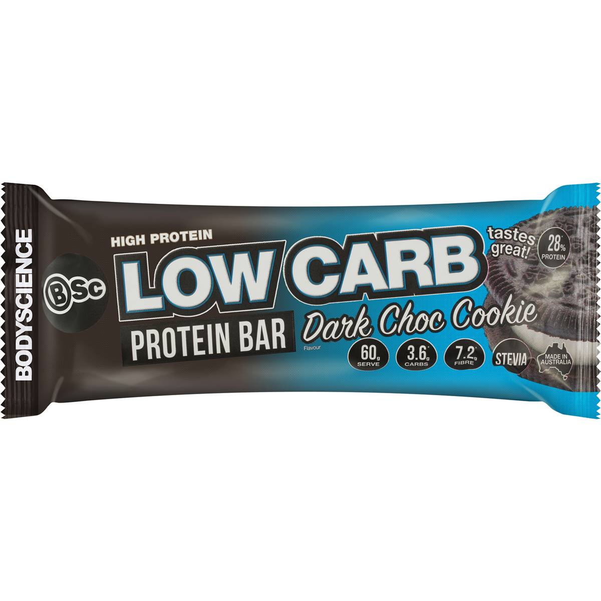 BSC High Protein Low Carb Bar Dark Choc Cookie 60g