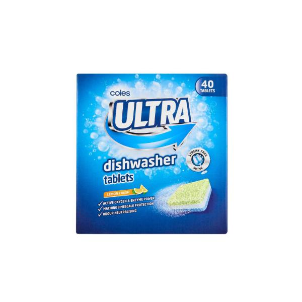 COLES ULTRA  DISHWASHER TABLETS 40PK