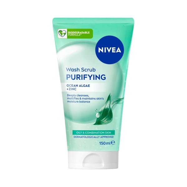 NIVEA DAILY ESSENTIALS WASH AND SCRUB 2 IN 1 150ML