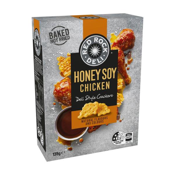 RED ROCK DELI HONEY SOY CHICKEN DELI STYLE CRACKERS SHARE PACK:.:135 GRAM.
