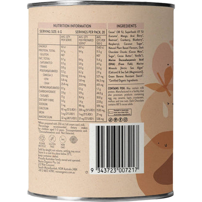 Nutra Organics Choc Whiz Brain Boosting Natural Drinking Chocolate 125g