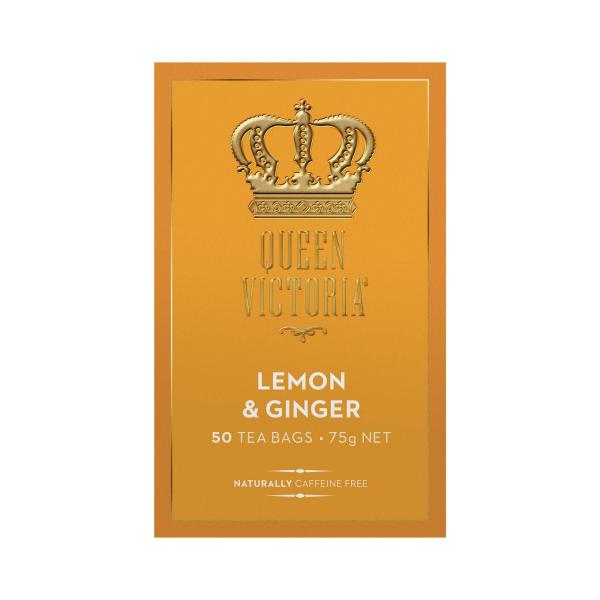 QUEEN VICTORIA LEMON & GINGER TEA BAGS 50 PACK
