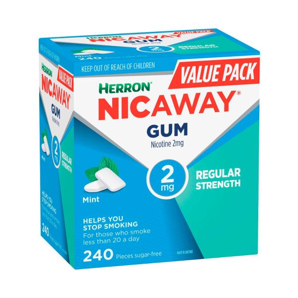 HERRON NICAWAY MINT CHEWING GUM 2MG 240PK
