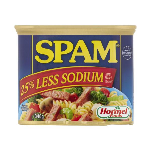 SPAM CANNED  HAM:LESS SALT:.:340 GRAM