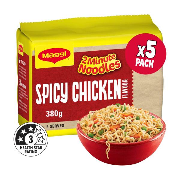 MAGGI 2 MINUTE INSTANT NOODLES SPICY CHICKEN FLAVOUR 380G