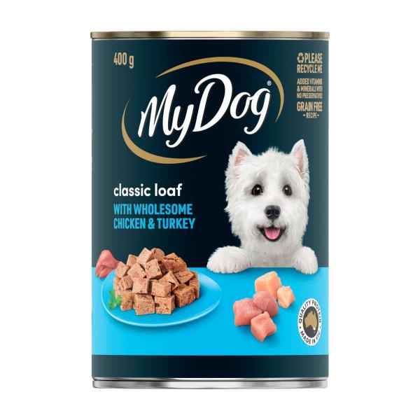 Adult Wet Dog Food Classic Loaf With Wholesome Chicken & Turkey 400g Can