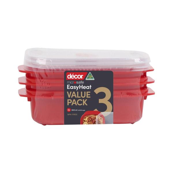 Microsafe Easy Heat Containers 900mL