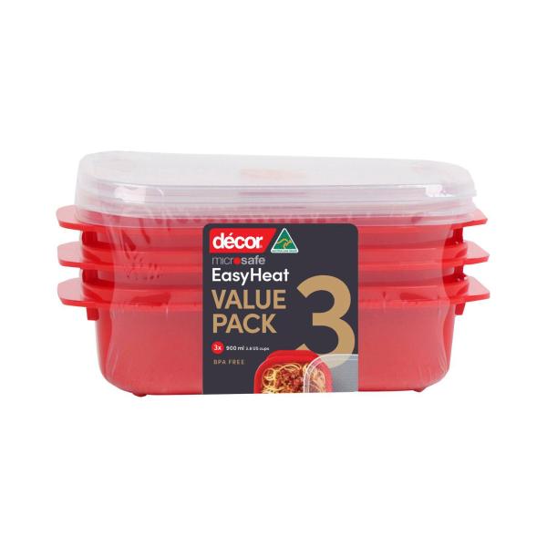 DECOR MICROSAFE EASY HEAT CONTAINERS 900ML