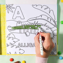 Alphabet Safari Colouring Activity Kit with 8 Markers and 32 Colouring Pages by Journey Of Something Art and Craft for Kids Travel Toys Early Literacy 3yrs+