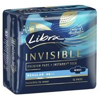Libra Pads Invisible Body Fit with Wings Regular 12