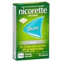 Nicorette Quit Smoking Regular Strength Nicotine Gum Classic 30 Pack