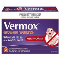 Vermox Worming Treatment Orange 2 Tablets - GimmeNow