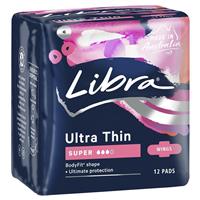 Libra Pads Ultra Thins with Wings Super 12