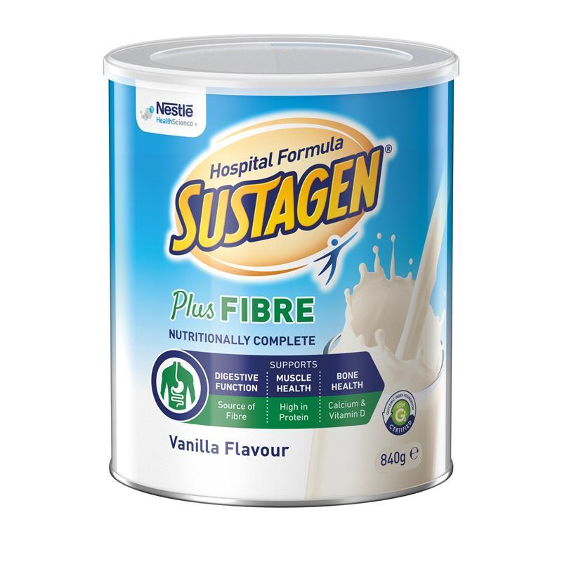 Sustagen Hospital Formula + Fibre Nutritional Supplement Vanilla Flavour 840g
