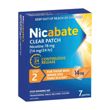 Nicabate Clear Patch Quit Smoking Step 2 14mg 7 Patches