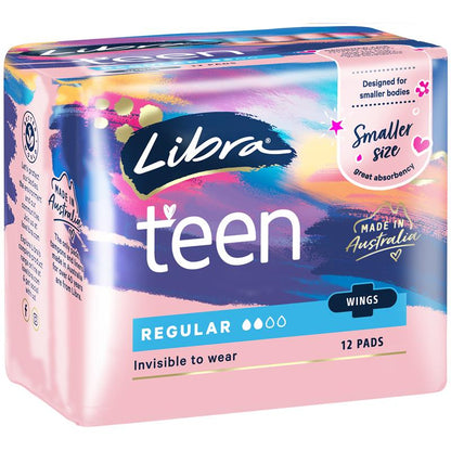 Libra Girl Pads Regular Wing 12 Pack