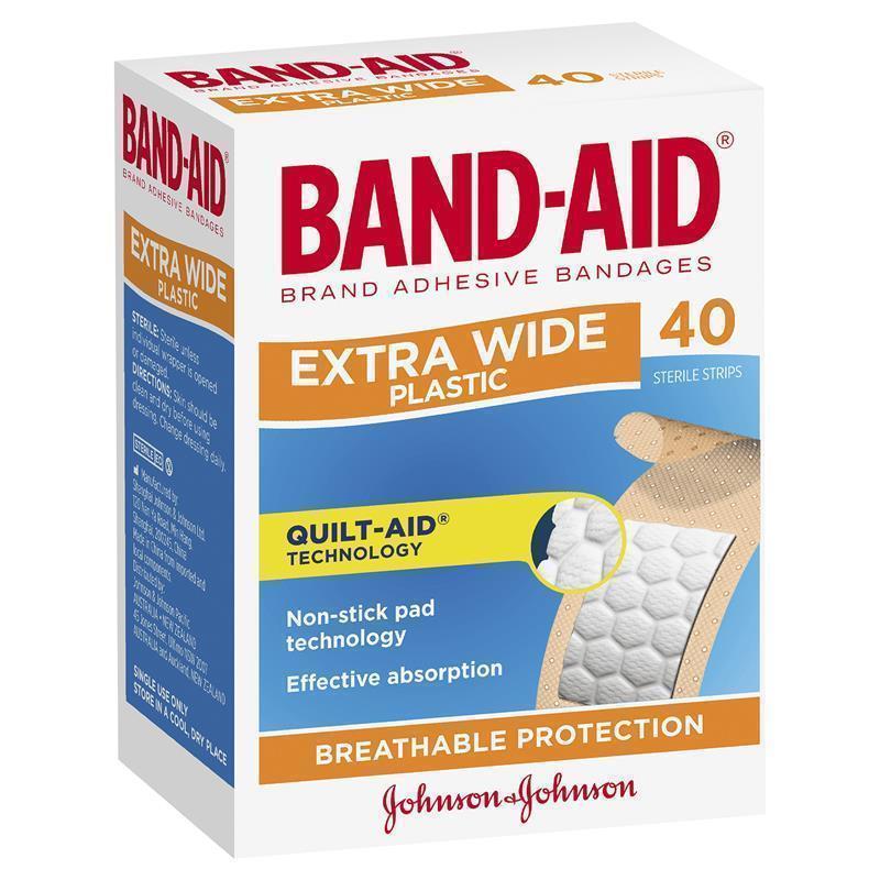 Band-Aid Extra Wide Plastic Strips 40 Pack - GimmeNow