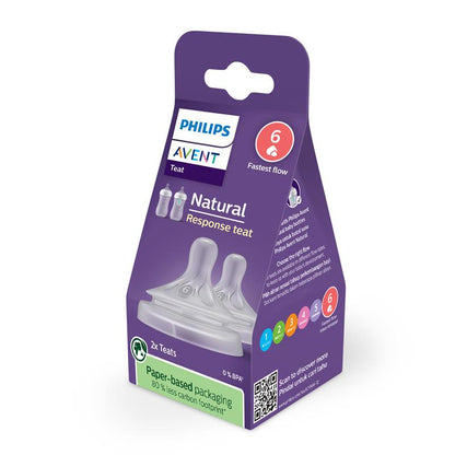 Avent Natural Response Teats 9 month+ Flow 6 2 Pack