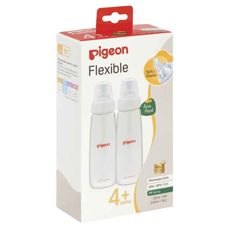 Pigeon Flexible Peristaltic PP Bottle 240ml Twin Pack