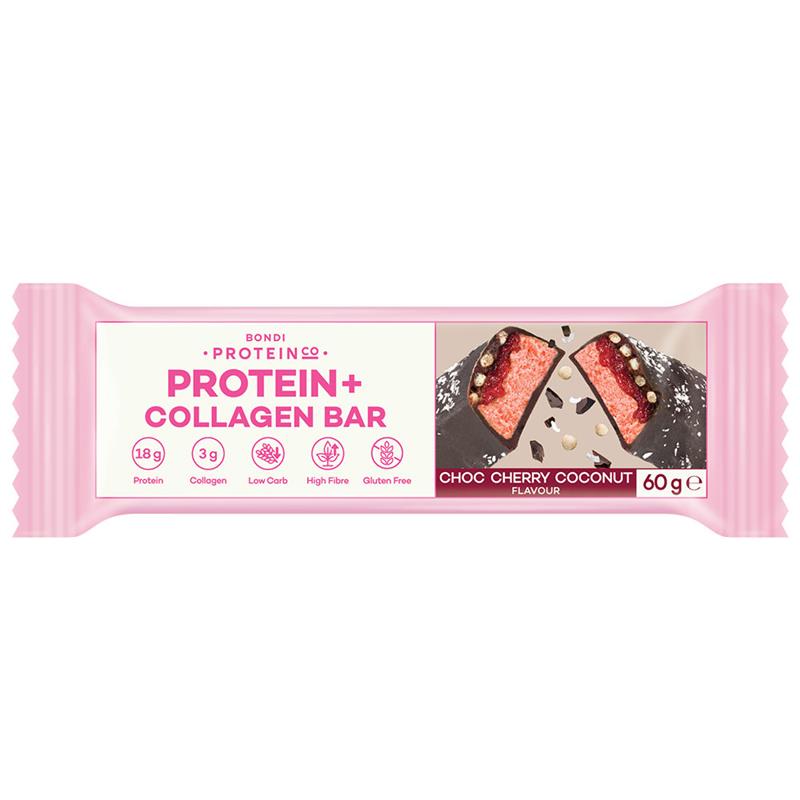 Bondi Protein Collagen Protein Bar Choc Cherry Coconut 60g
