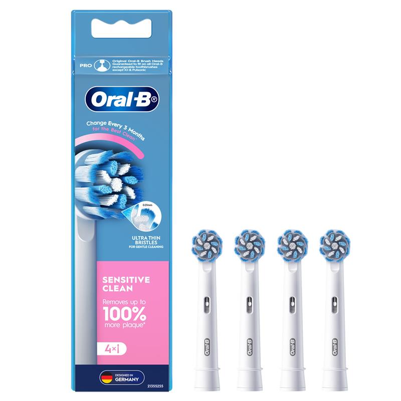 Oral B Power Toothbrush Sensitive Clean Refills 4 Pack