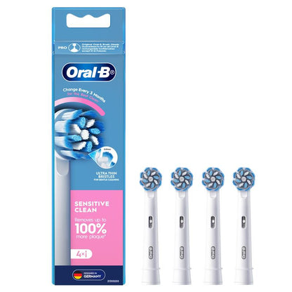 Oral B Power Toothbrush Sensitive Clean Refills 4 Pack