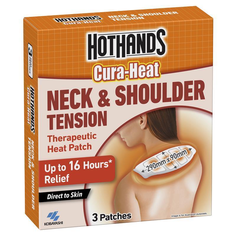 Hot Hands Cura Heat Neck And Shoulder Pain Patch 3 Pack