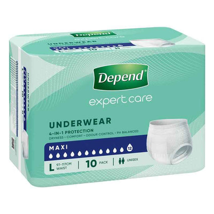 Depend Unisex Maxi Underwear Size L 10 Pack Exclusive