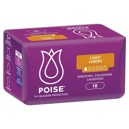 Poise Incontinence Liners Light 18 Pack