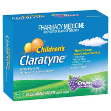 Children's Claratyne Allergy & Hayfever Relief Antihistamine For Kids Grape Chewable Tablets 30 pack