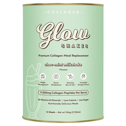 The Collagen Co Glow Shakes Choc Mint Milkshake 784g