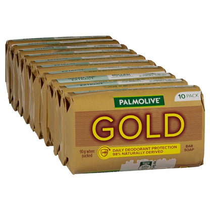 Palmolive Gold Bar Soap Daily Deodorant protection 10 pack x 90g