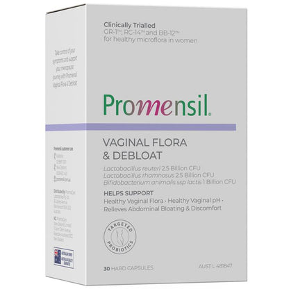 Promensil Vaginal Flora & Debloat Women’s Probiotic 30 Capsules