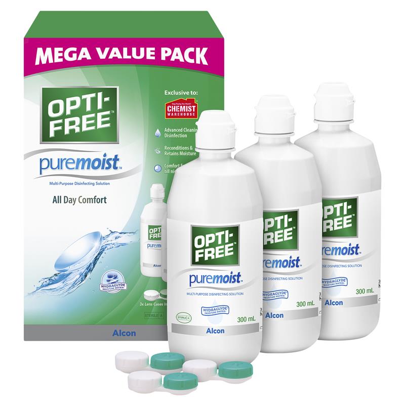 Opti Free Puremoist Mega Value Pack 3 x 300ml Exclusive Size