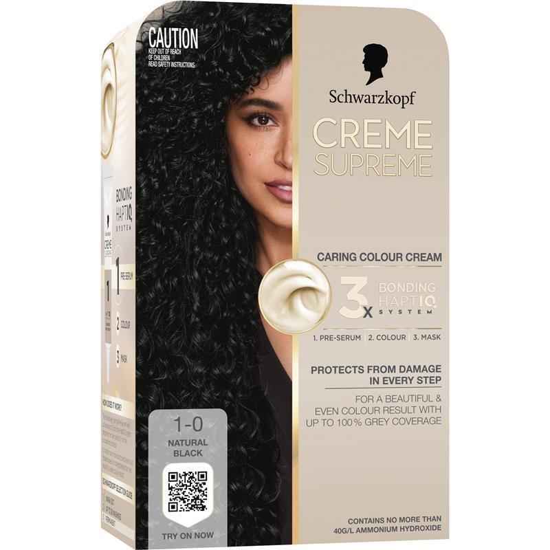 Schwarzkopf Creme Supreme Permanent Natural Black 1-0