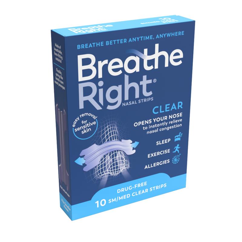 Breathe Right Clear Regular Nasal Congestion Strips 10