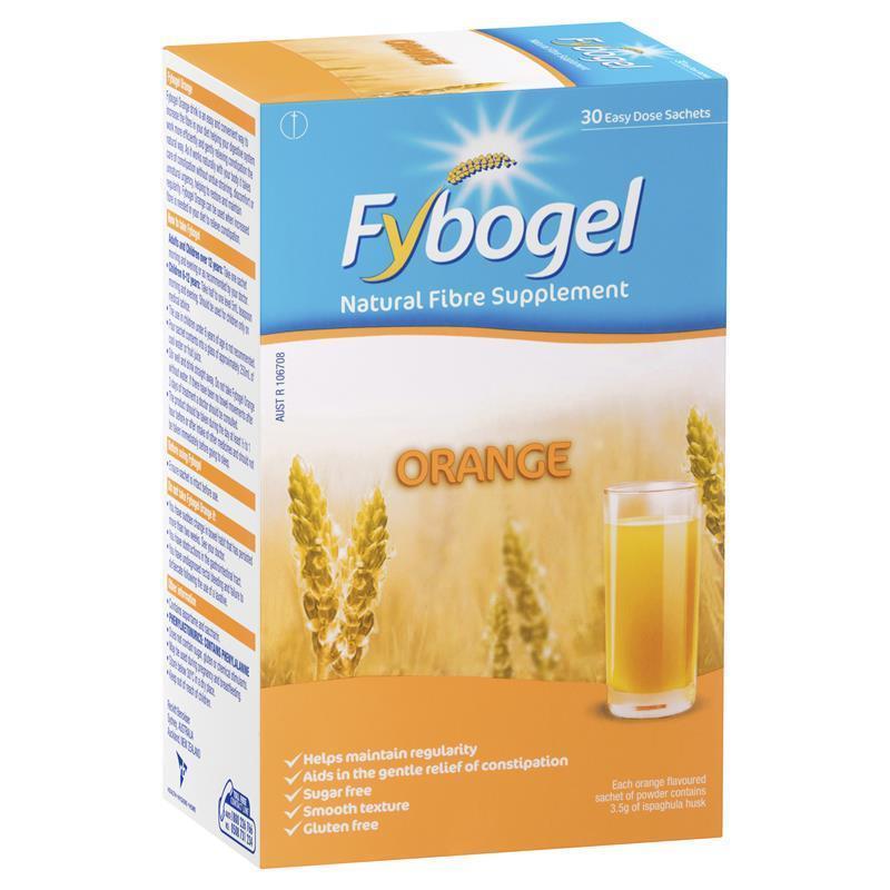 Fybogel Fibre Constipation Relief Supplement Sachets Orange 30 pack - GimmeNow