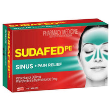 Sudafed PE Sinus + Pain Relief Tablets 48 Pack