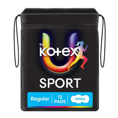 U by Kotex Sport Pads Regular with Wings 12 Pack