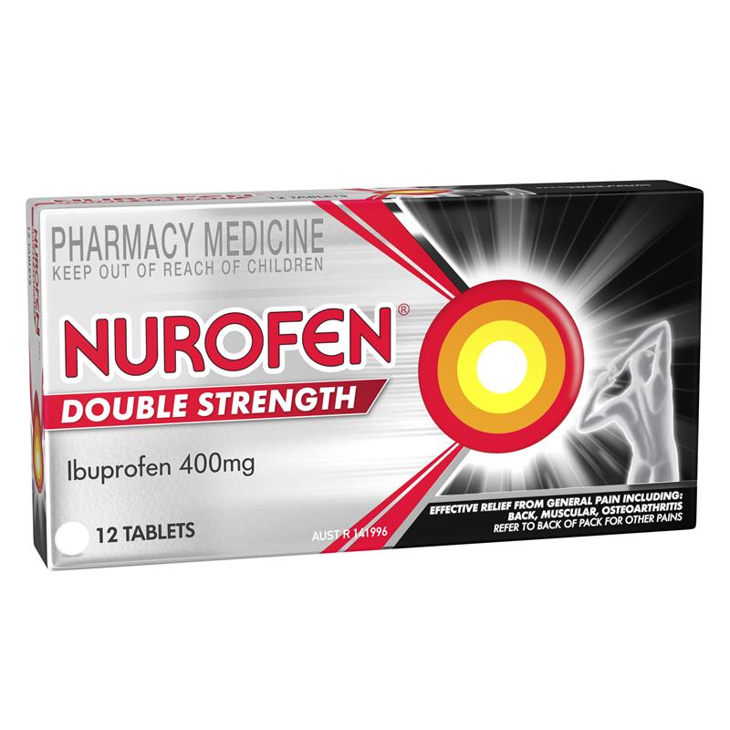 Nurofen Double Strength Pain and Inflammation Relief Tablets 400mg Ibuprofen 12 pack