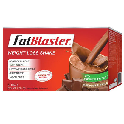 Fatblaster Weight Loss Shake Chocolate 21 x 33g Sachets Exclusive Size