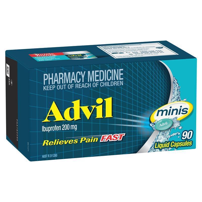 Advil Ibuprofen Pain Relief Liquid Mini 90 Capsules - GimmeNow