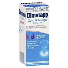 Dimetapp Cold and Allergy Colour Free 200mL